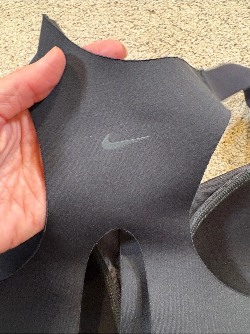 Nike Black Front-Zip High Support Racerback Sports Bra